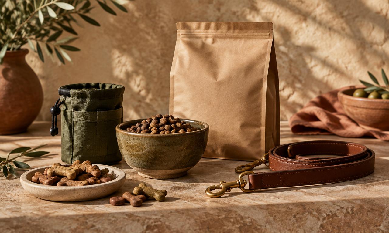 Dog food, treats and training equipment